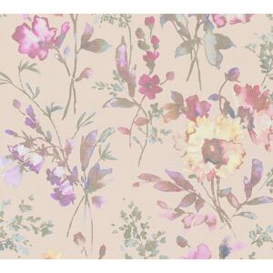 Vliestapete 'CosmoLiving by Cosmopolitan' Blüten rosa 10,05 x 0,53 m