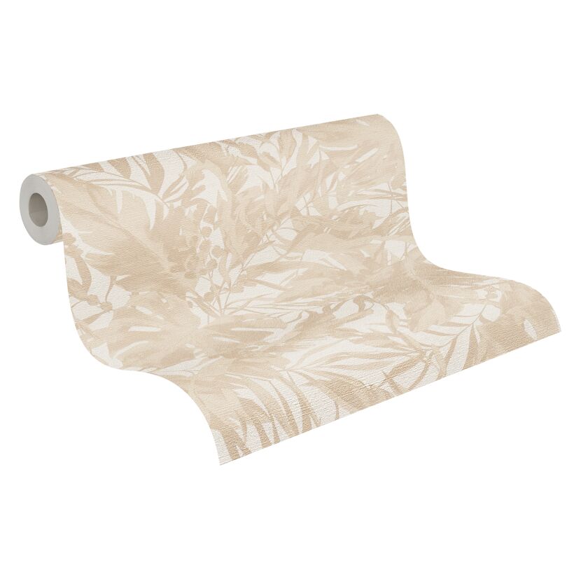 Vliestapete 'CosmoLiving by Cosmopolitan' Dschungel weiß/beige 10,05 x 0,53 m