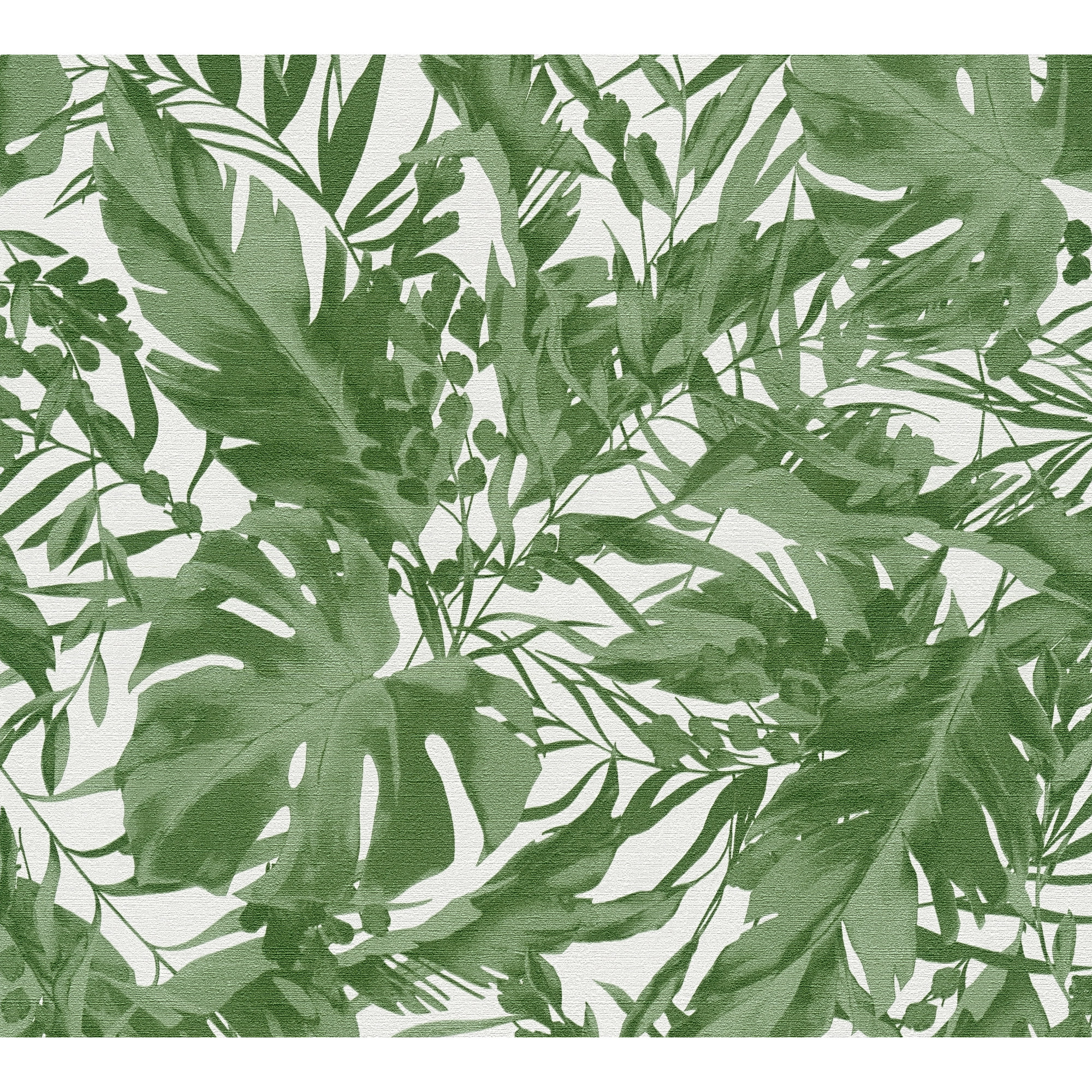Vliestapete 'CosmoLiving by Cosmopolitan' Dschungel weiß/grün 10,05 x 0,53 m