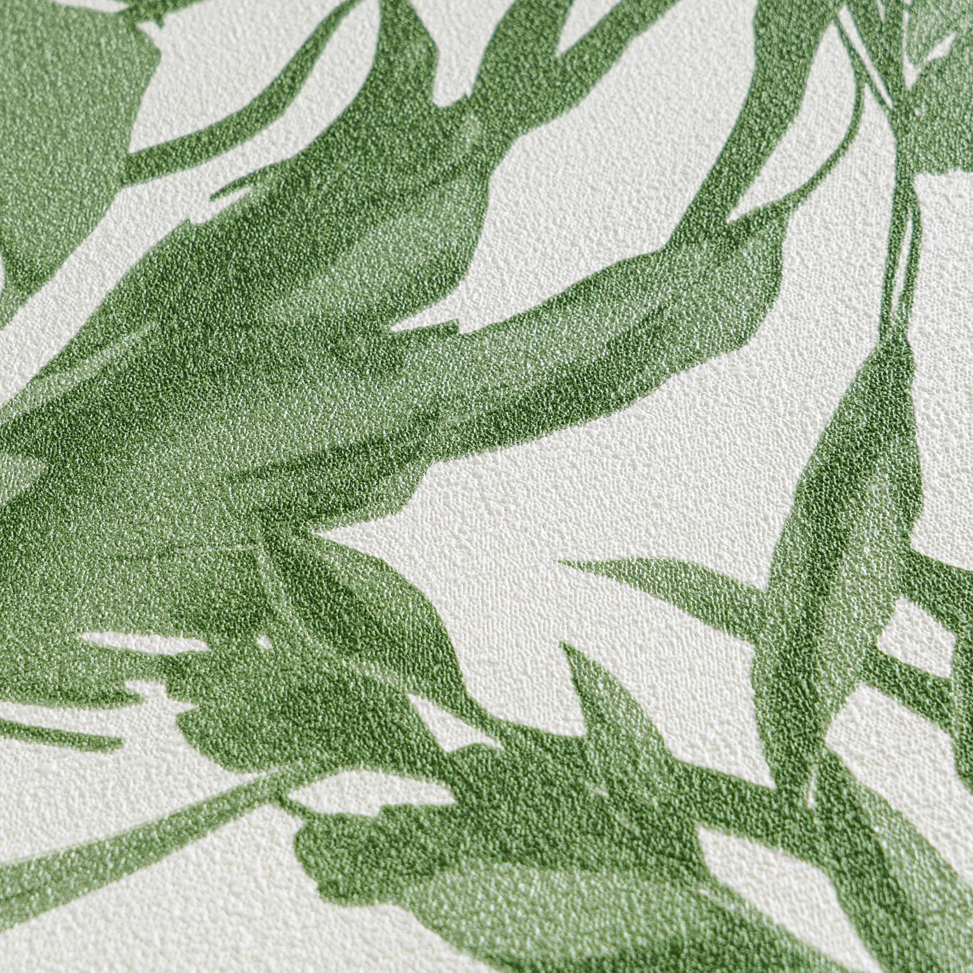 Vliestapete 'CosmoLiving by Cosmopolitan' Dschungel weiß/grün 10,05 x 0,53 m