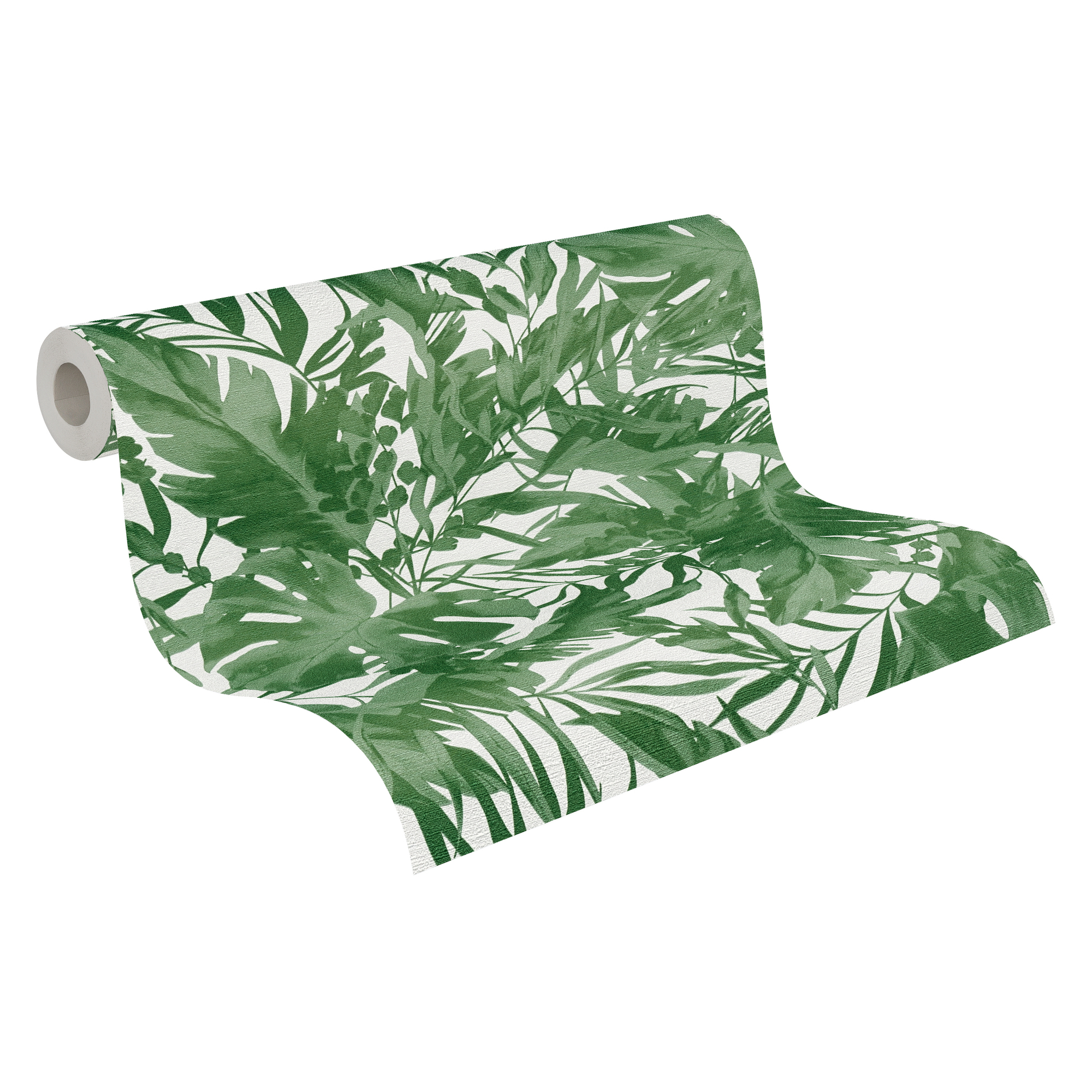 Vliestapete 'CosmoLiving by Cosmopolitan' Dschungel weiß/grün 10,05 x 0,53 m