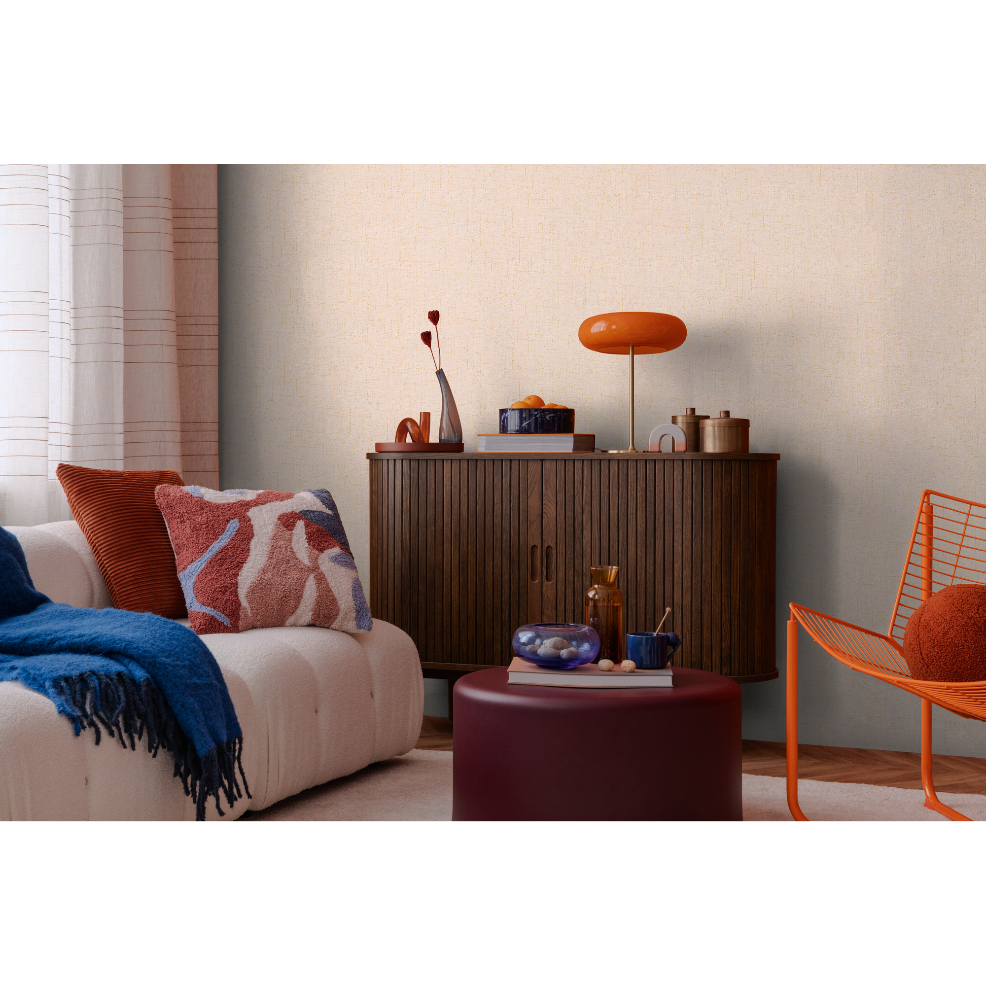 Vliestapete 'CosmoLiving by Cosmopolitan' Uni Punkte rosa 10,05 x 0,53 m