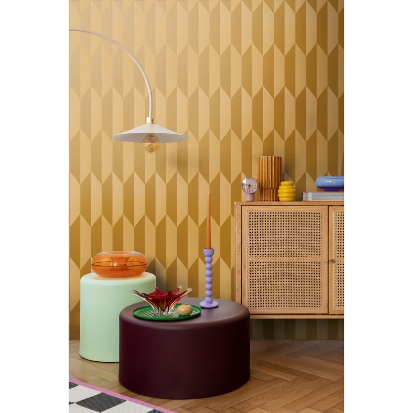 Vliestapete 'CosmoLiving by Cosmopolitan' Grafik Raute gold 10,05 x 0,53 m