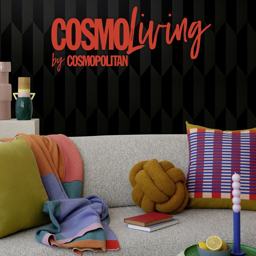Vliestapete 'CosmoLiving by Cosmopolitan' Grafik Raute schwarz 10,05 x 0,53 m