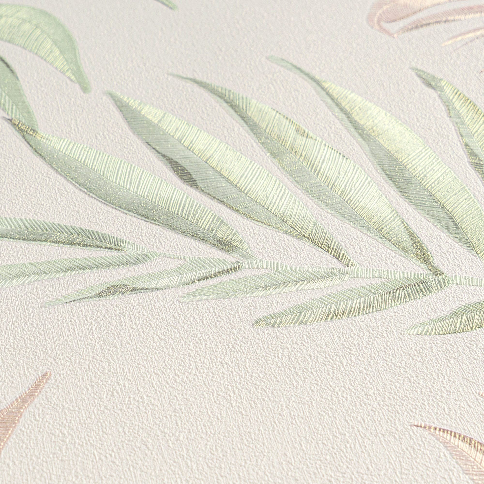 Vliestapete 'CosmoLiving by Cosmopolitan' Palmenblätter weiß/bunt 10,05 x 0,53 m