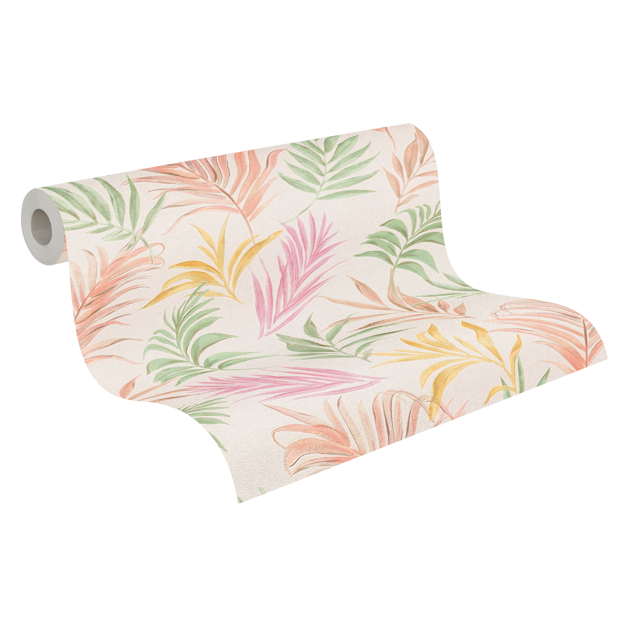 Vliestapete 'CosmoLiving by Cosmopolitan' Palmenblätter weiß/bunt 10,05 x 0,53 m