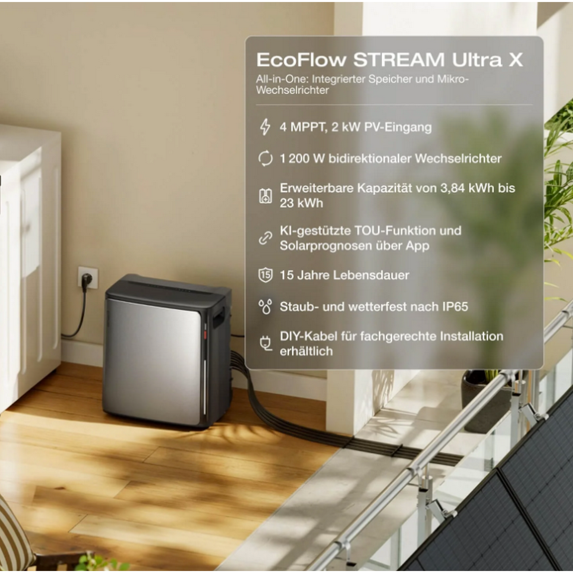 Energiespeicher 'Stream Ultra X' 3,84 kWh, 42 × 29,4 × 46 cm