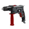 Grau-rote Schlagbohrmaschine b1 mit Zusatzgriff und Tiefenanschlag