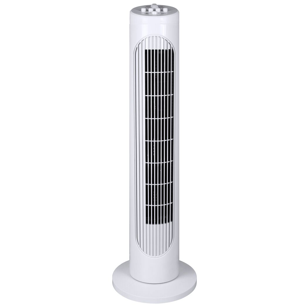 Turmventilator weiß oszillierend Ø 23,5 x 75,5 cm