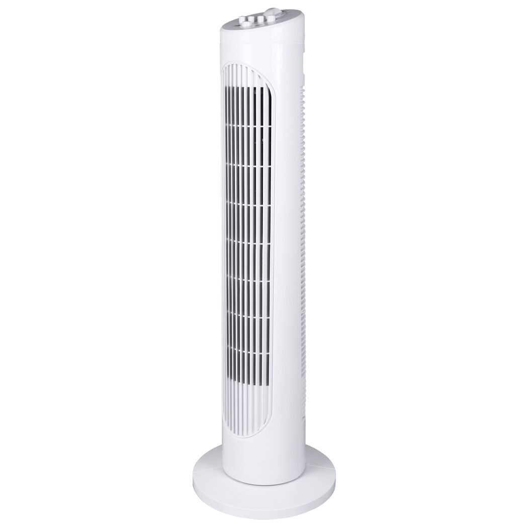 Turmventilator weiß oszillierend Ø 23,5 x 75,5 cm