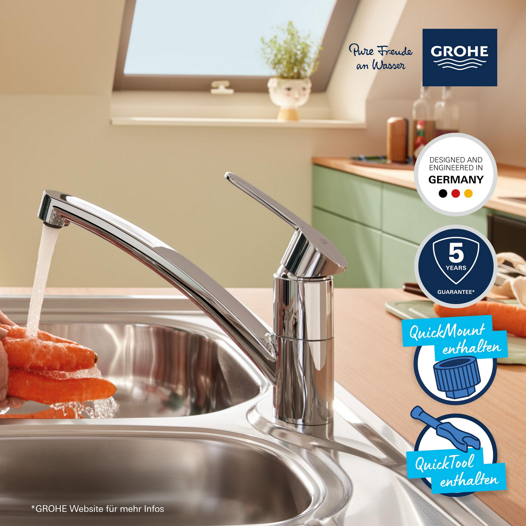 Spültisch-Armatur 'Start Clova' chromfarben