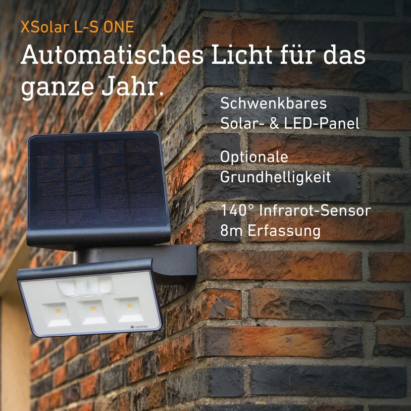 Solarleuchte 'Xsolar L-S ONE' anthrazit mit Bewegungsmelder