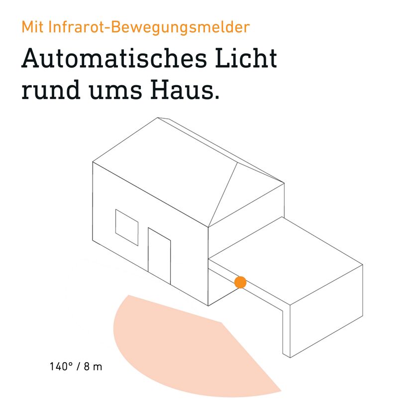 Solarleuchte 'Xsolar L-S ONE' anthrazit mit Bewegungsmelder