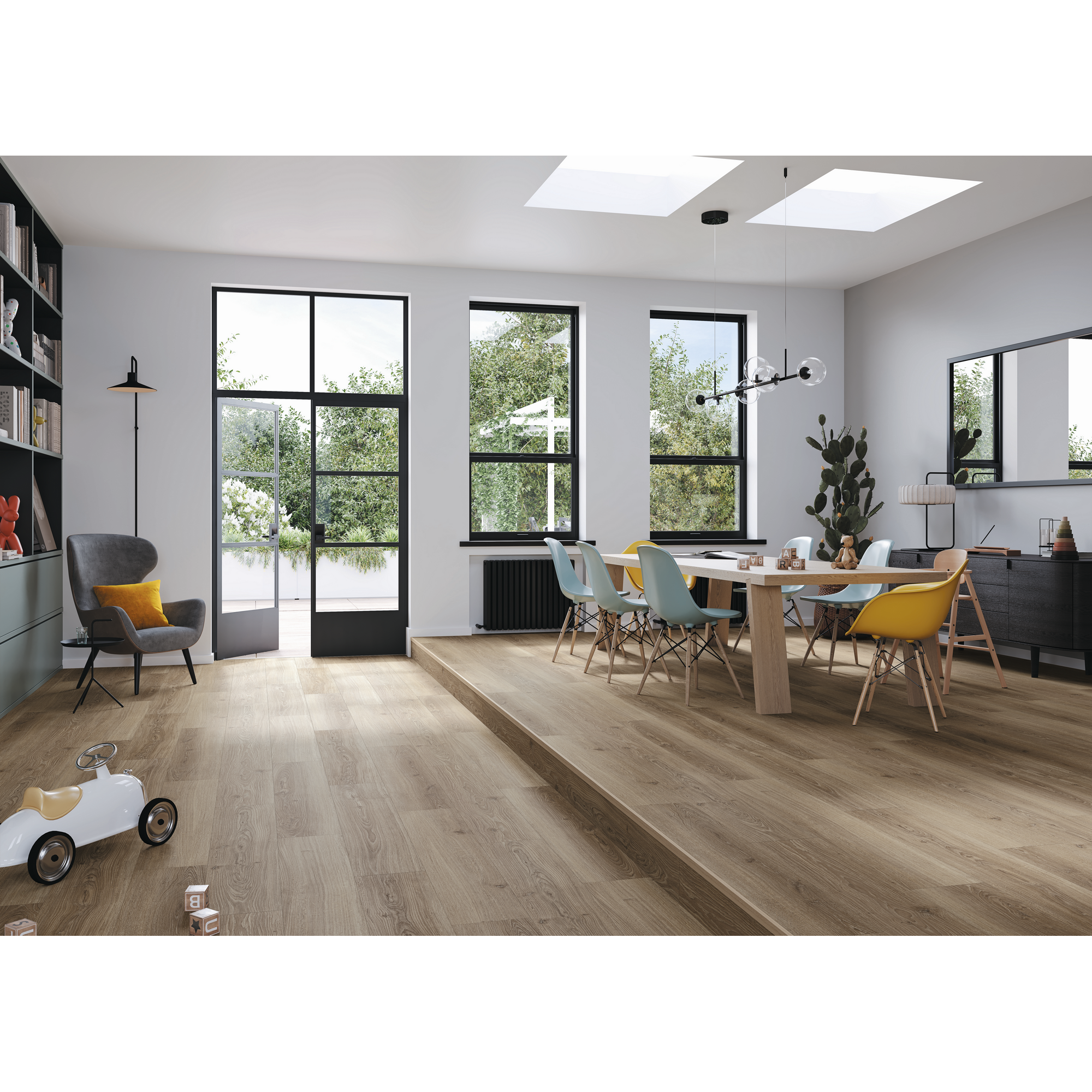 Laminat 'Basic 600' Eiche Studioline macchiato 8 mm