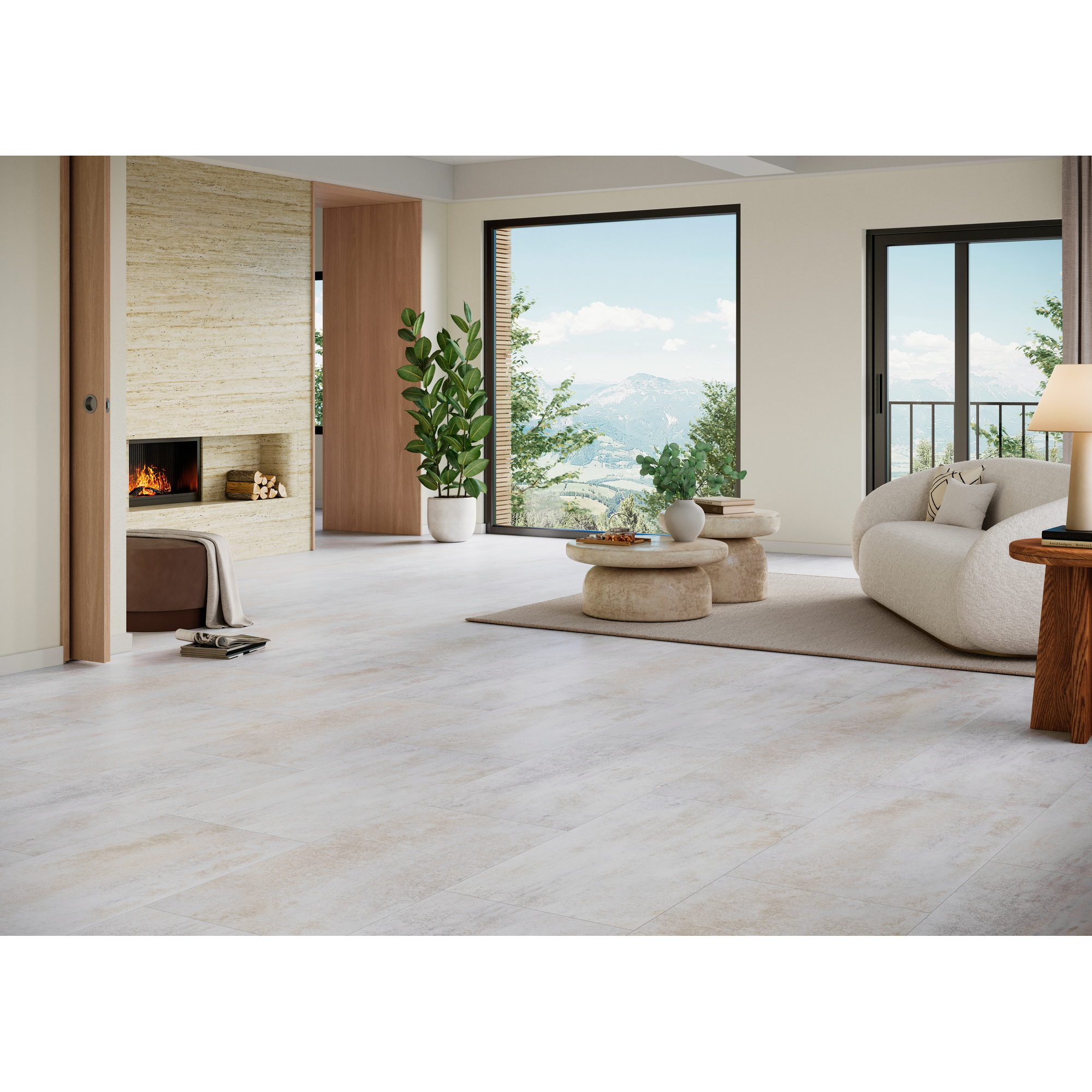 Designboden 'Basic 5.3' Stein Dolomit weiß 5,3 mm