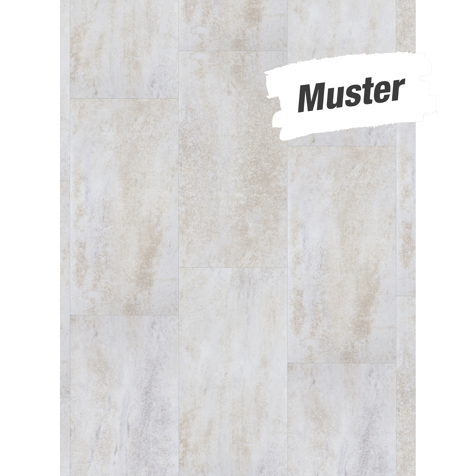 Handmuster zum Designboden 'Basic 5.3' Stein Dolomit weiß 5,3 mm