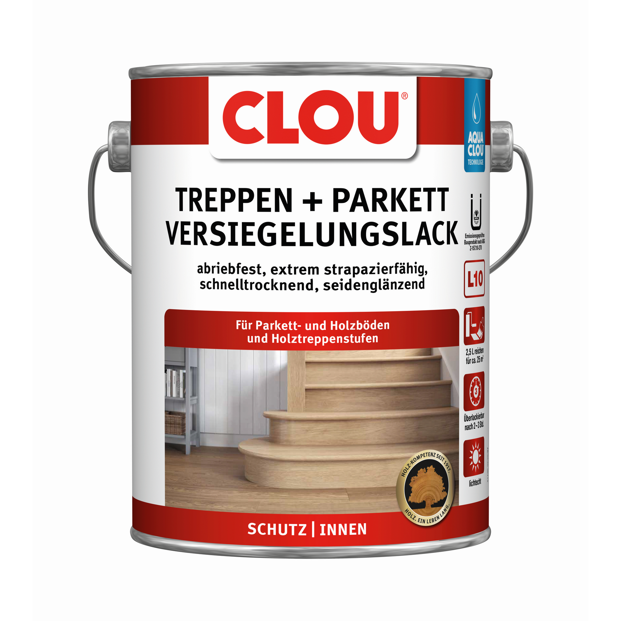 Treppen + Versiegelungslack farblos seidenglänzend 2,5 l