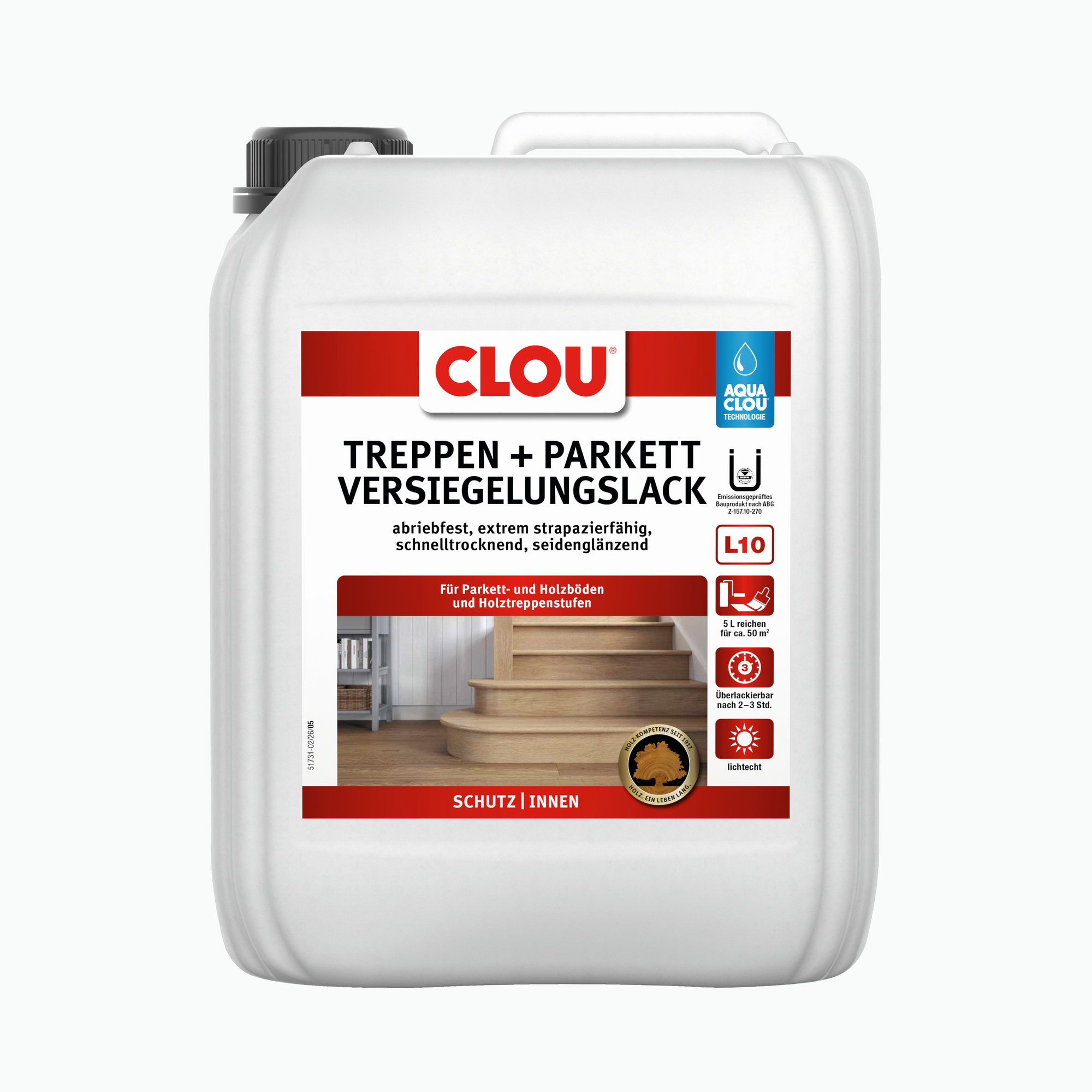 Treppen + Versiegelungslack farblos seidenglänzend 5 l