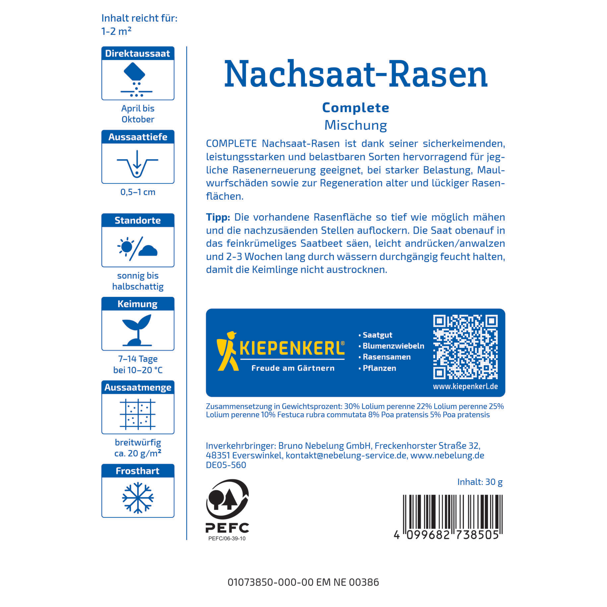 Nachsaat-Rasen 'Complete' 30 g