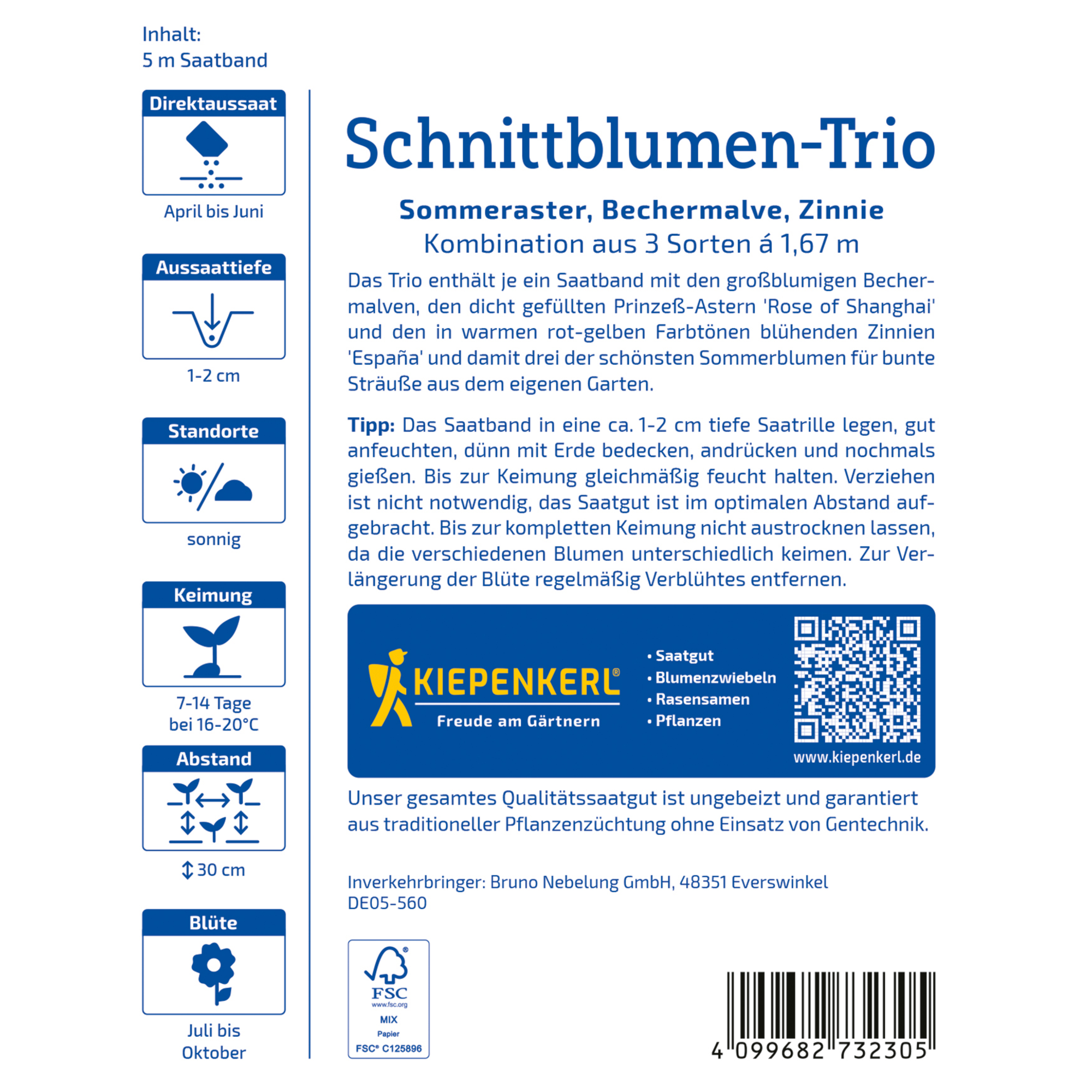 Schnittblumen-Trio Saatband 5 m