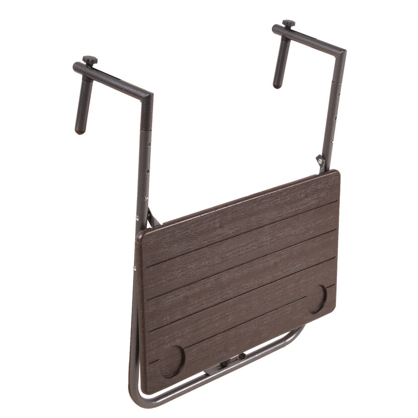 Klappbarer Balkontisch 'Tabora' aus Stahl, braun