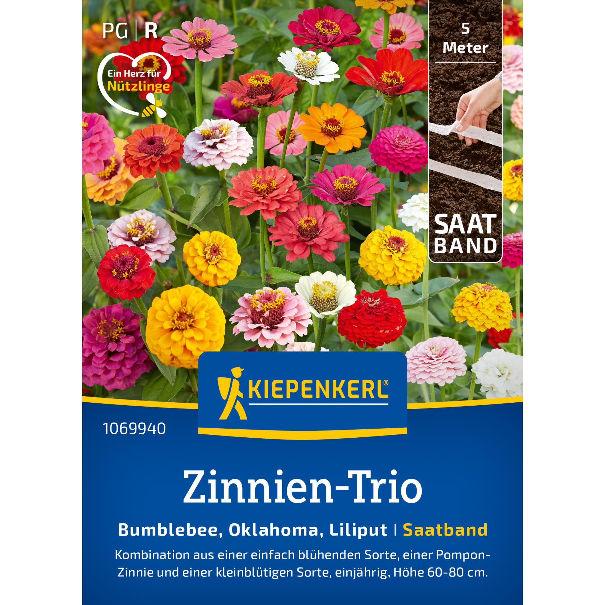 Zinnien-Trio Saatband 5 m