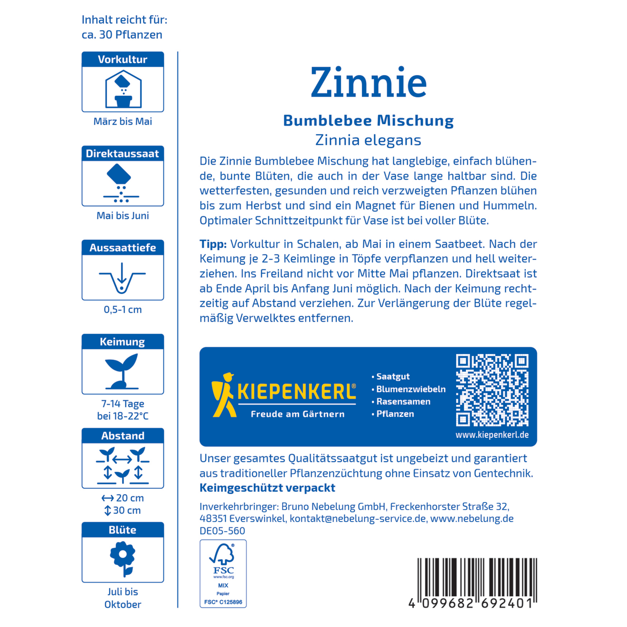 Zinnie 'Bumblebee Mischung'