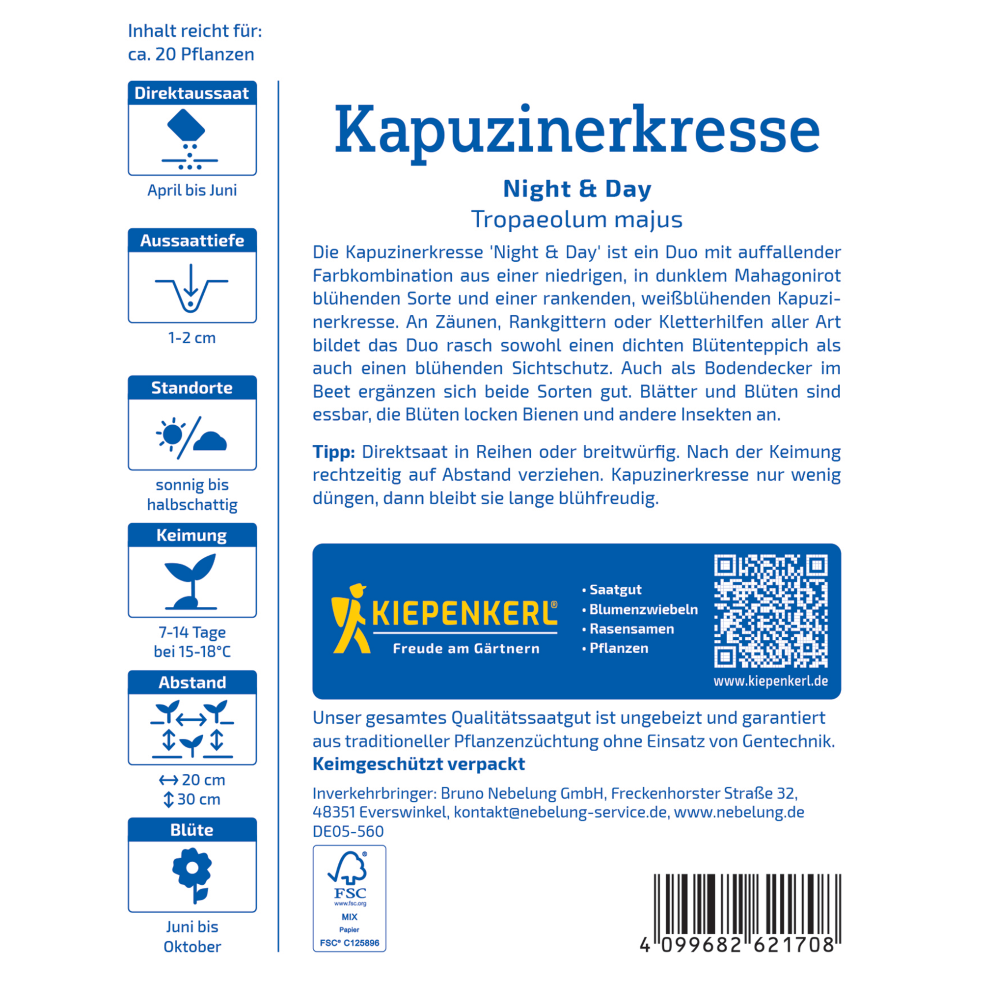 Kapuzinerkresse 'Night & Day'