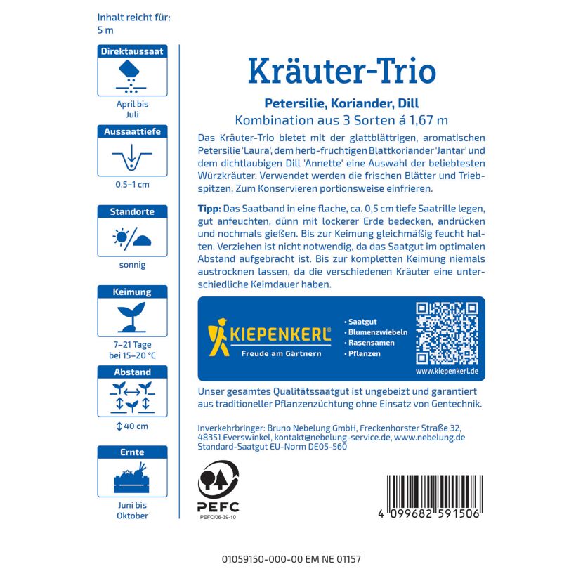 Kräuter-Trio Saatband 5 m