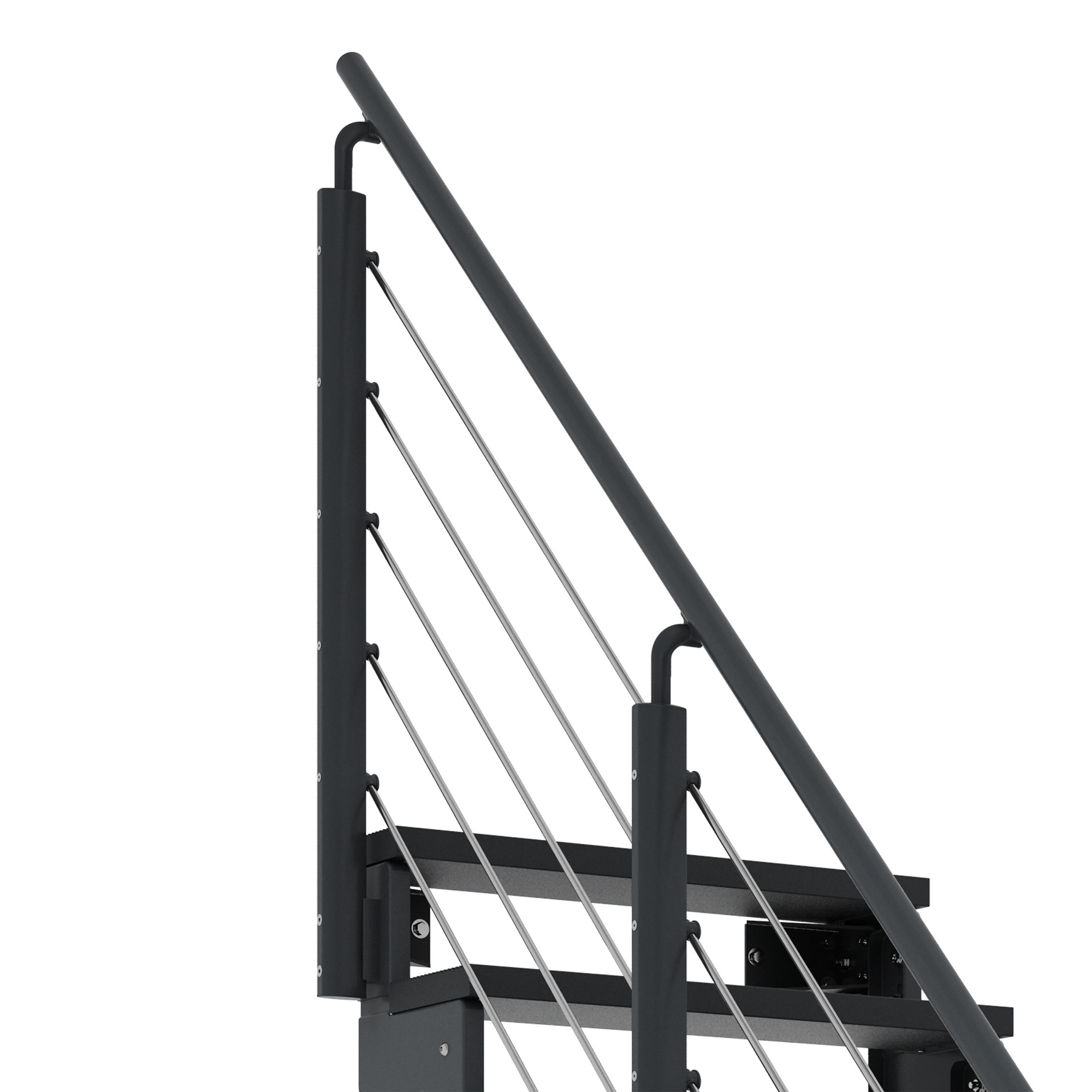 Außentreppe 'Gardentop' anthrazit 5 Stufen 80 cm mit Geländer