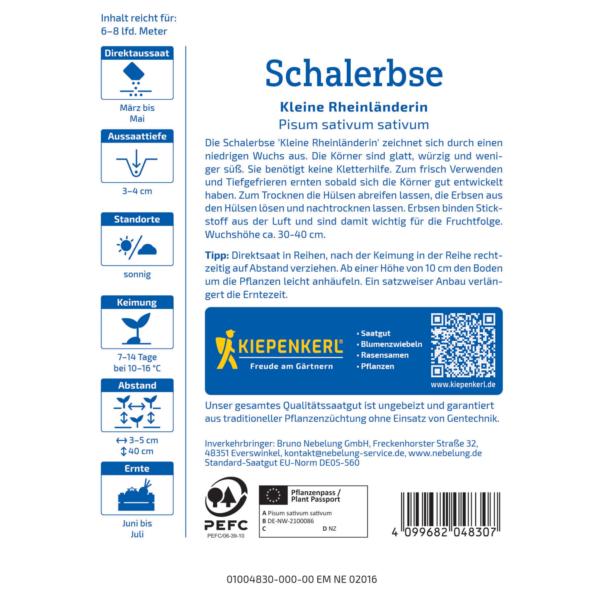 Schalerbse 'Kleine Rheinländerin'