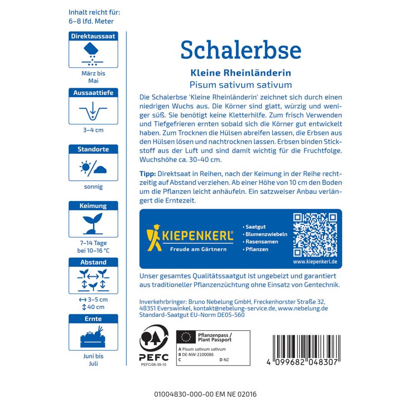 Schalerbse 'Kleine Rheinländerin'