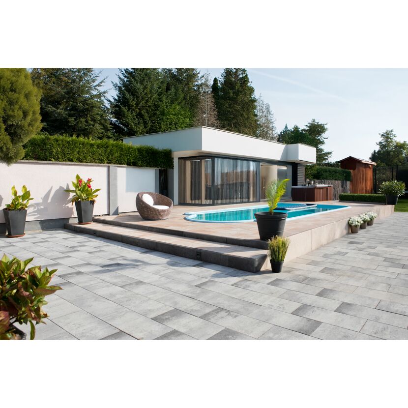 Terrassenplatte 'Galano' grau-anthrazit-nuanciert 60 x 30 x 4 cm