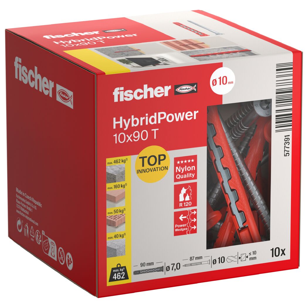Dübel 'HybridPower T (10)' mit Schraube Ø 10 x 90 mm 10 Stück
