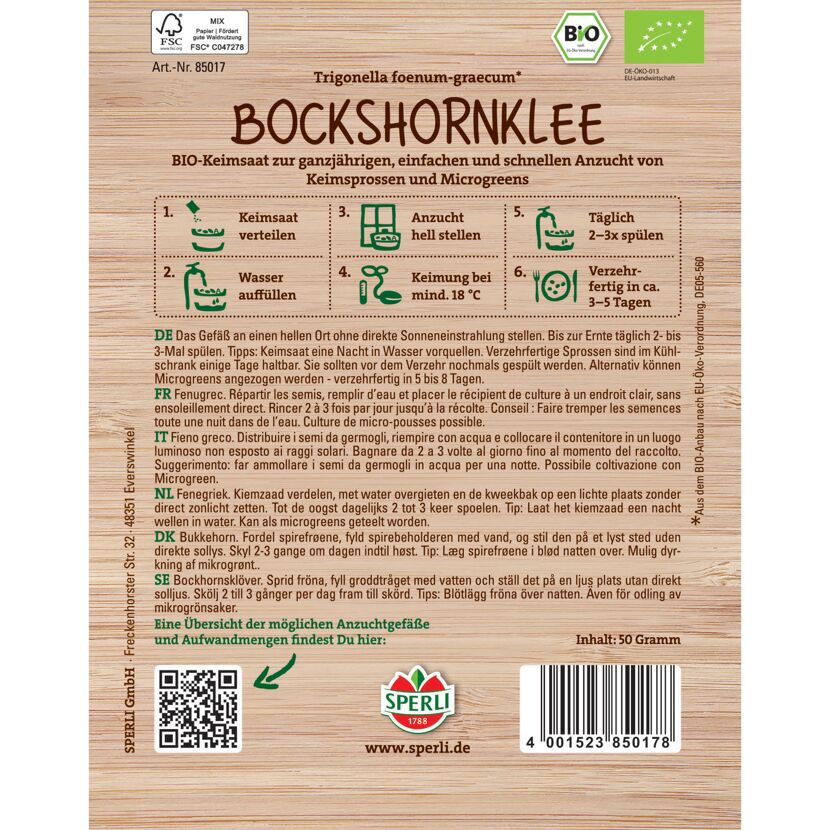 BIO-Keimsprossen-Saat Bockshornklee