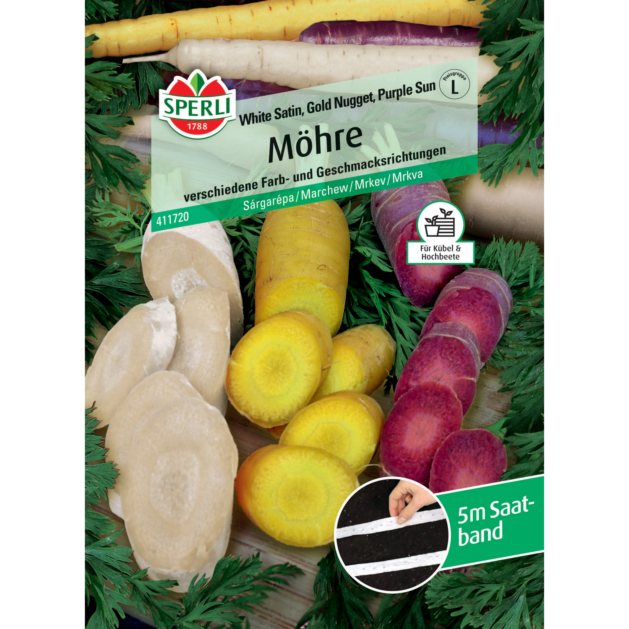 Möhre verschiedene Sorten F1-Hybride Saatband 5 m