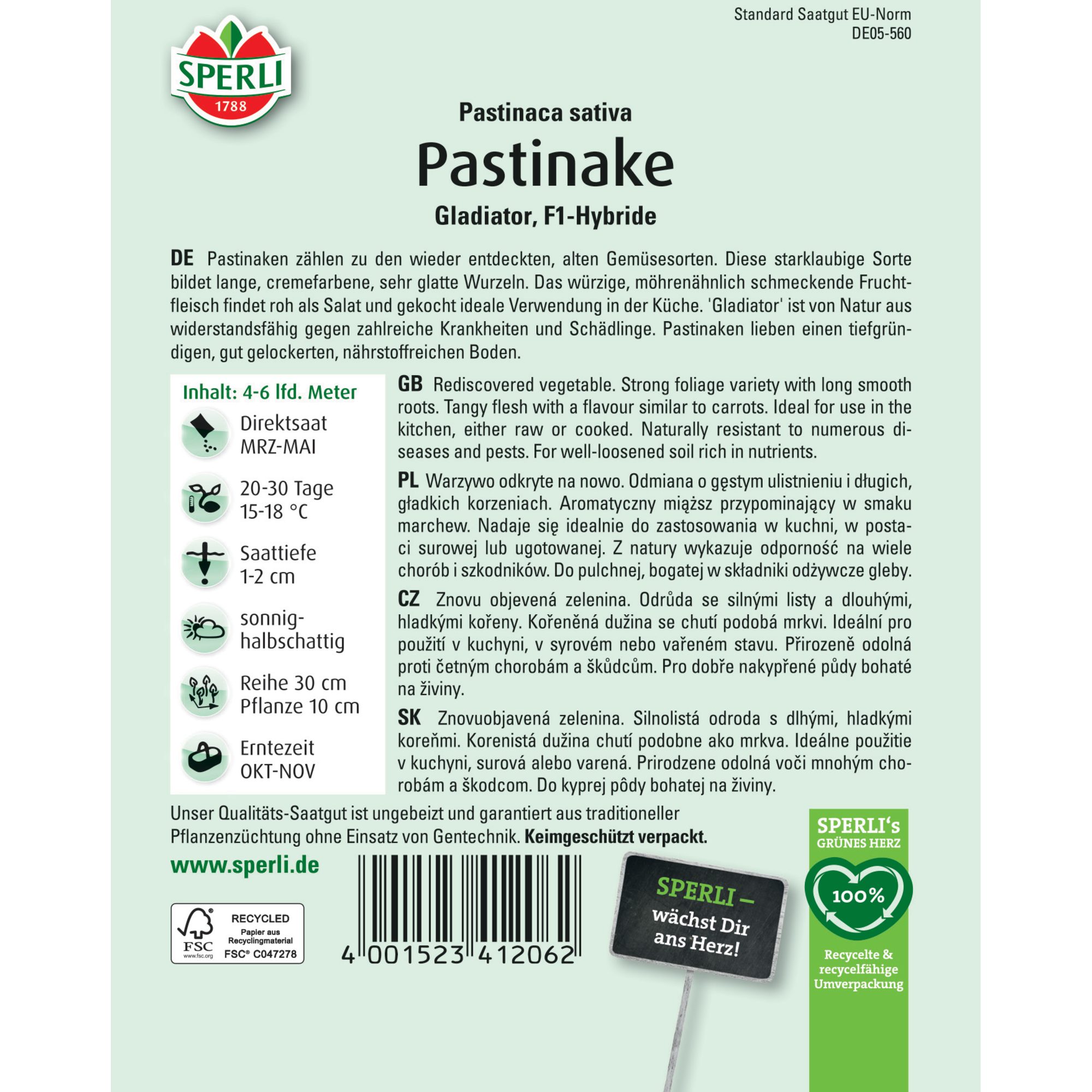 Pastinake 'Gladiator' F1-Hybride