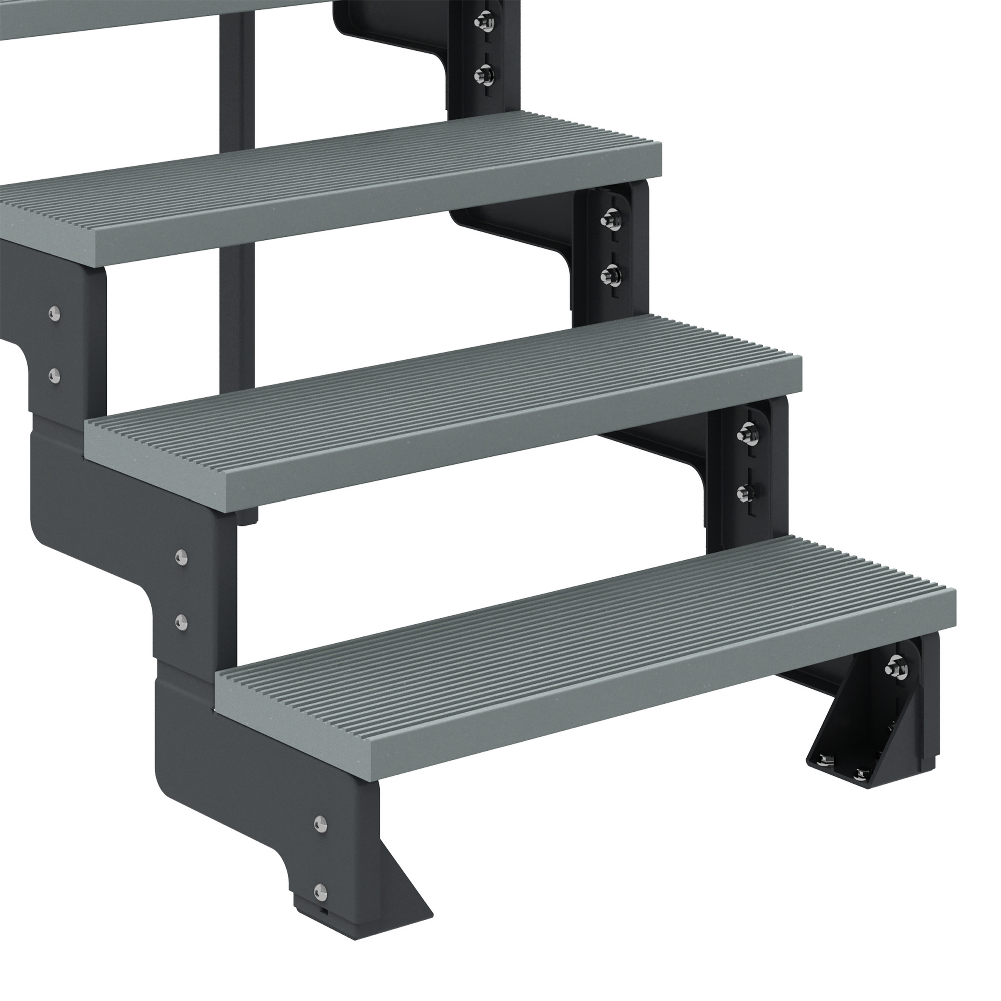 Außentreppe 'Gardentop' grau 11 Stufen 80 cm mit Geländer