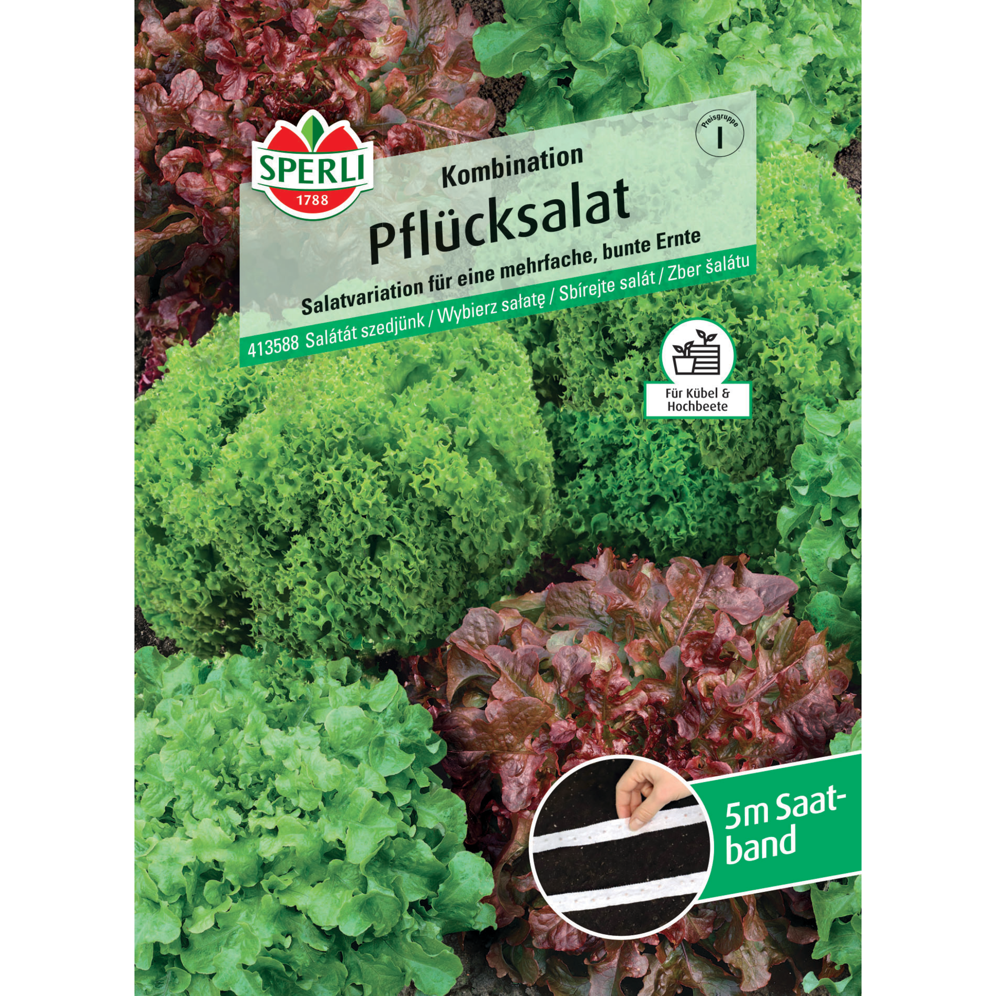 Pflücksalat 'Kombination' Saatband 5 m