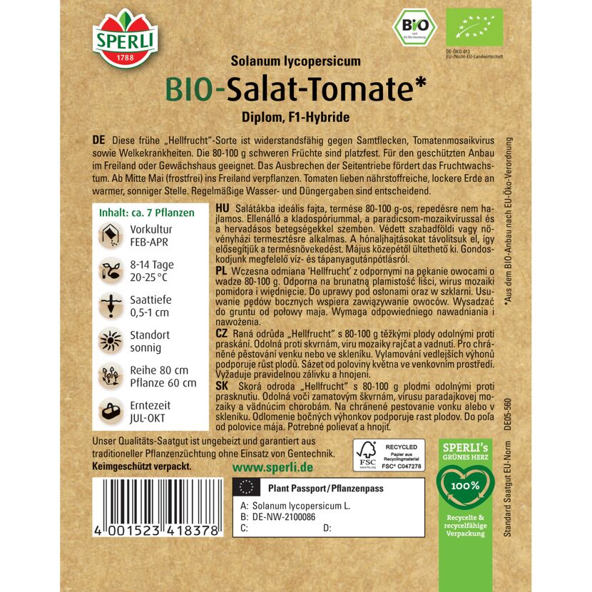 BIO-Salat-Tomate 'Diplom' F1-Hybride