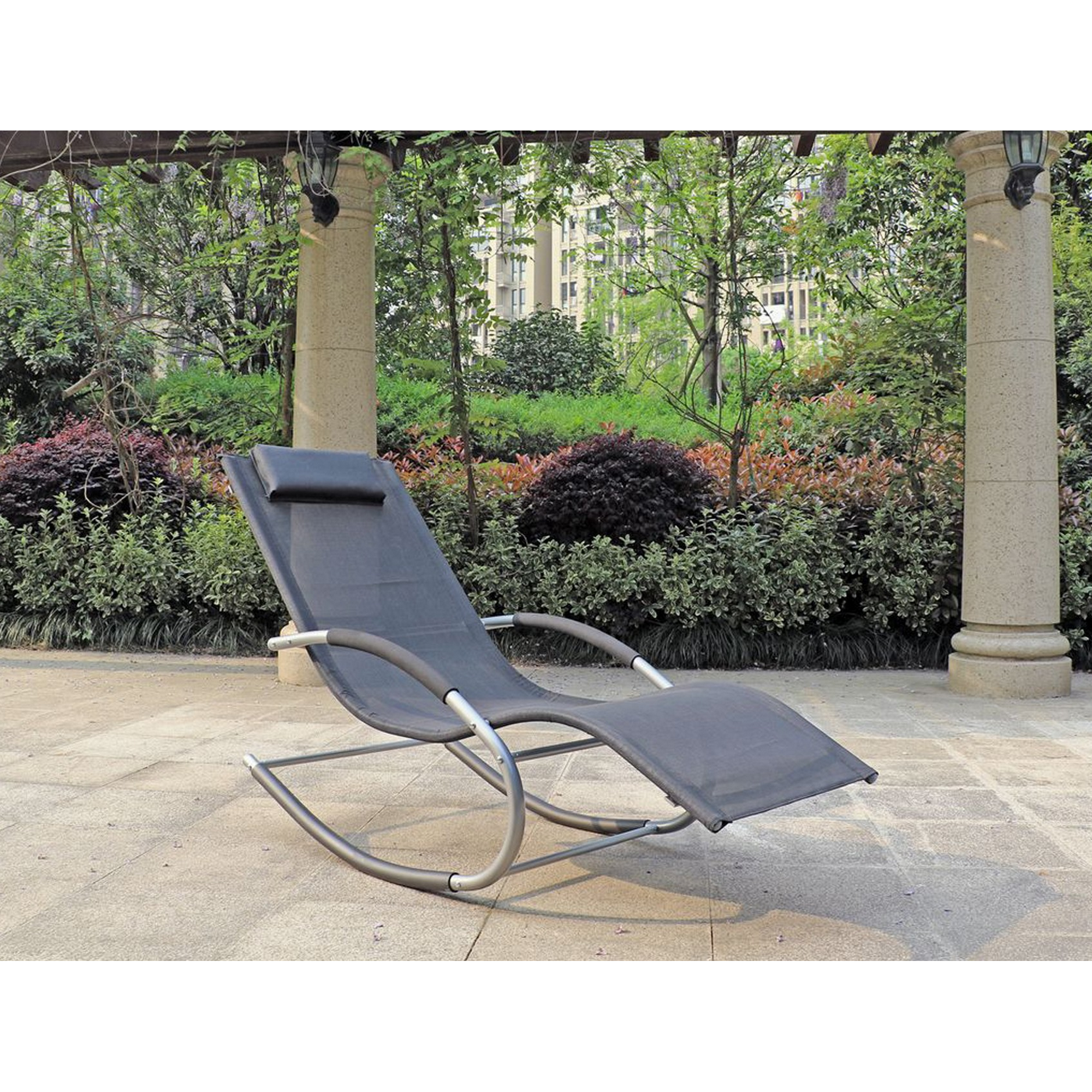 Schaukelliege 'Naxos' grau 62 x 89 x 160 cm