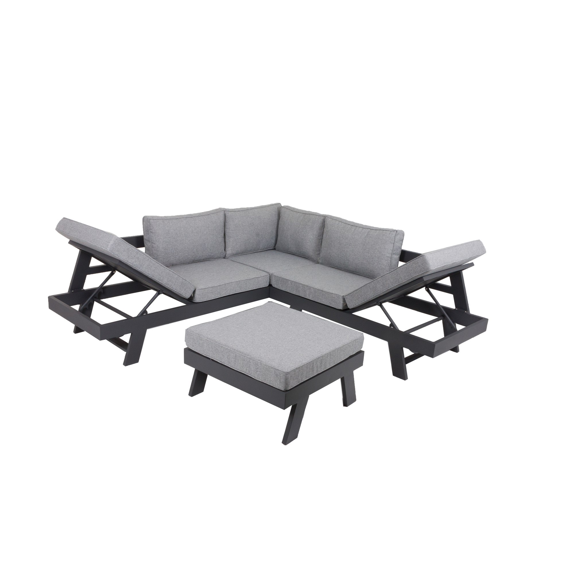 Loungemöbelset 'Donna' Aluminium grau 3-teilig