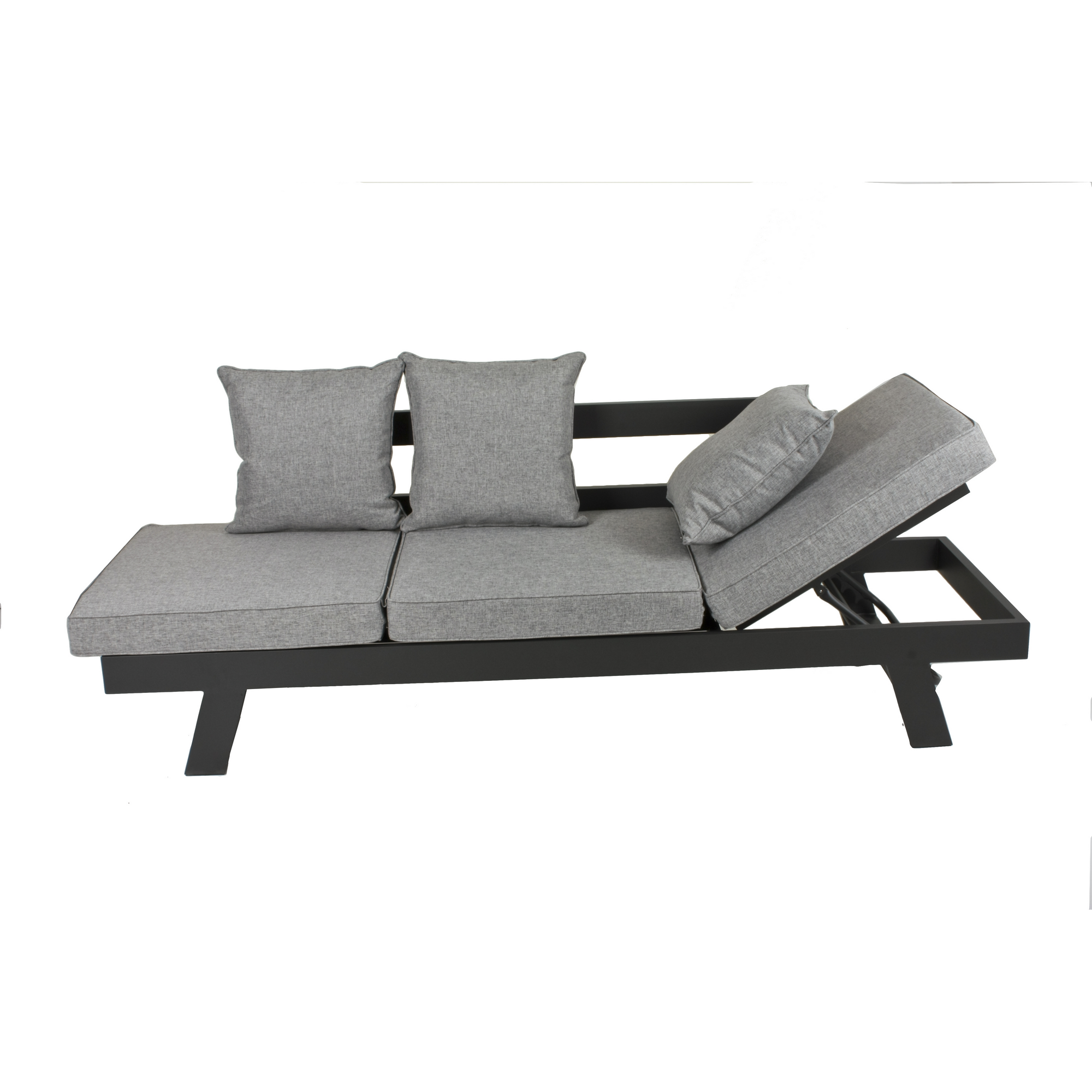 Multifunktionssofa 'Donna' verstellbar Aluminium schwarz 216 x 70 x 74 cm