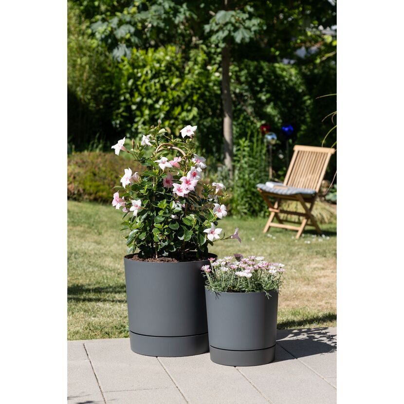 Pflanzgefäß '235 Plano+' Kunststoff Metallic grey Ø 38,7 x 38 cm