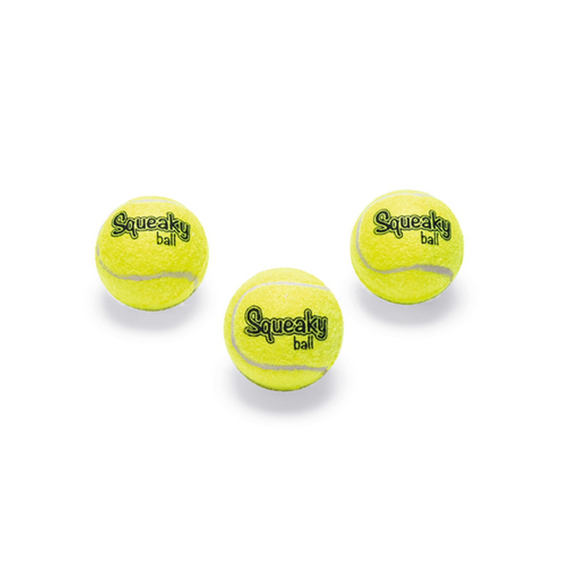 Hundespielzeug Tennisball mit Quitsche gelb Ø 5 cm, 3er-Pack