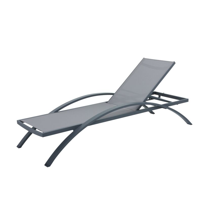 Sonnenliege 'Donna' verstellbar anthrazit 72 x 43 x 197 cm