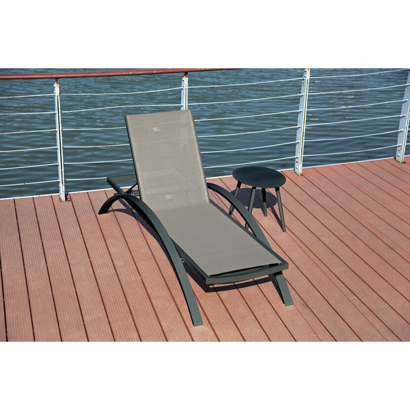 Sonnenliege 'Donna' verstellbar anthrazit 72 x 43 x 197 cm