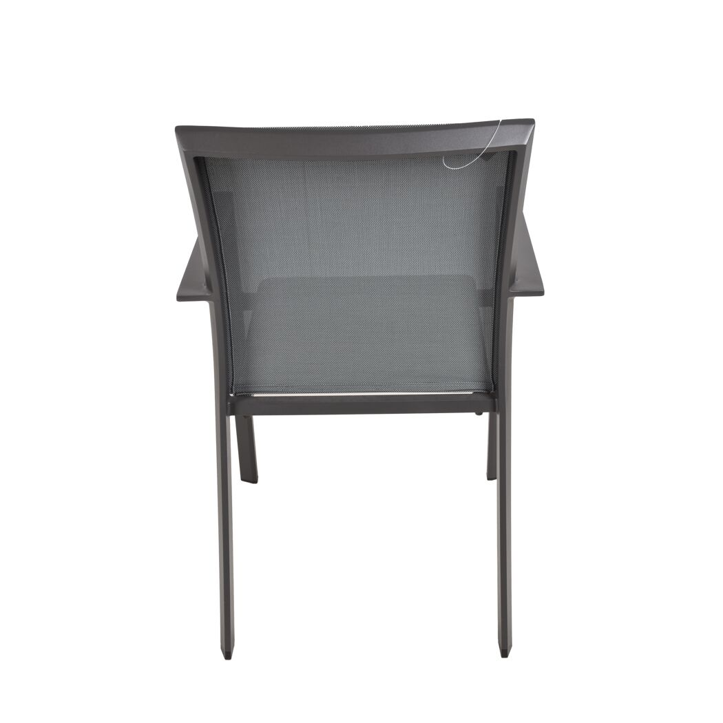 Gartenstuhl 'Rana' stapelbar Aluminium dunkelgrau, grau 63 x 89 x 56 cm