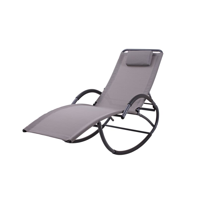 Schaukelliege 'Siros' verstellbar grau 63 x 106 x 177 cm
