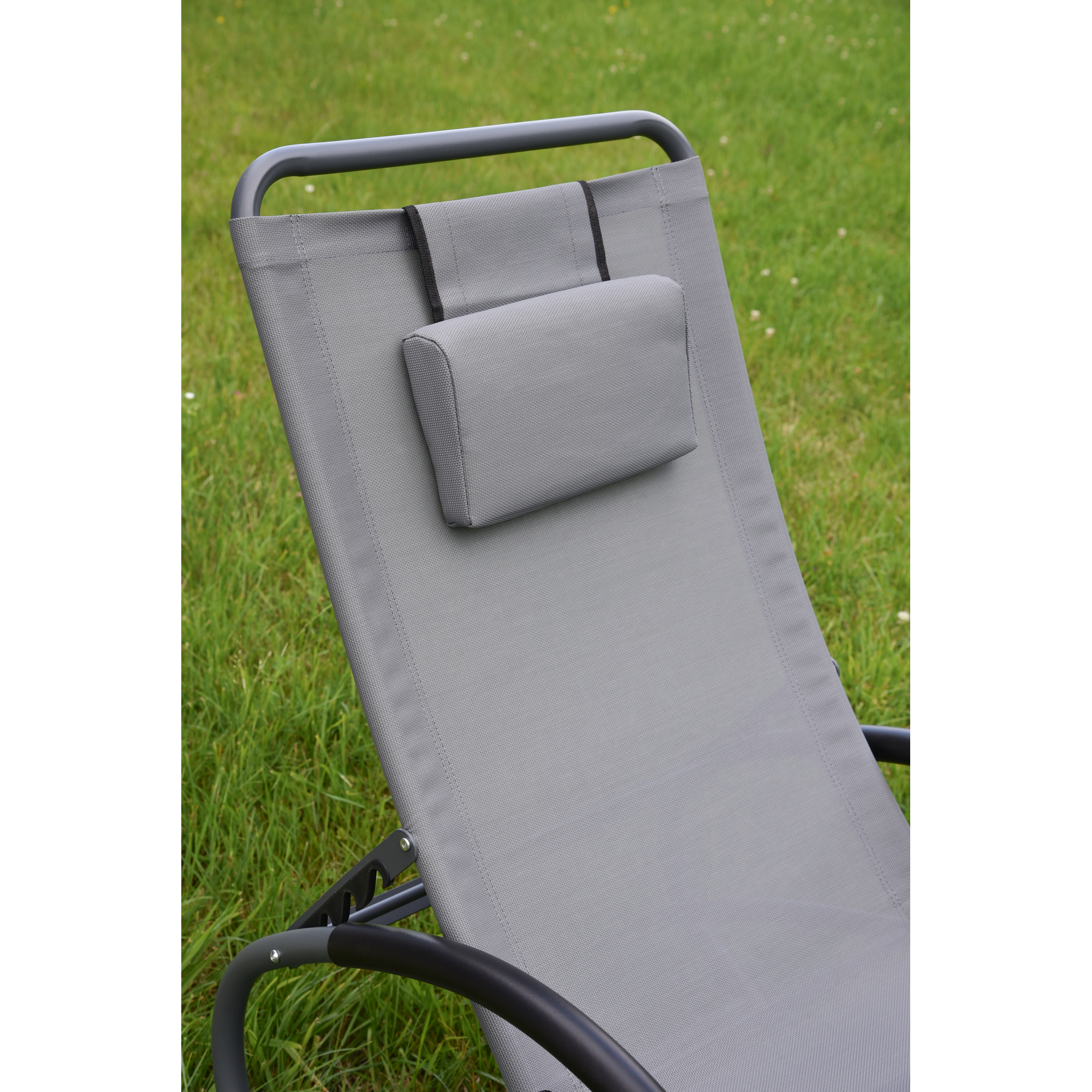 Schaukelliege 'Siros' verstellbar grau 63 x 106 x 177 cm